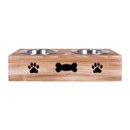 Wooden Dog Feeding Station