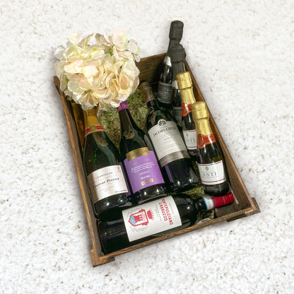 White/Brown Wooden Apple Crates as a Home Storage Box, Display Tray, Christmas Gift Hamper