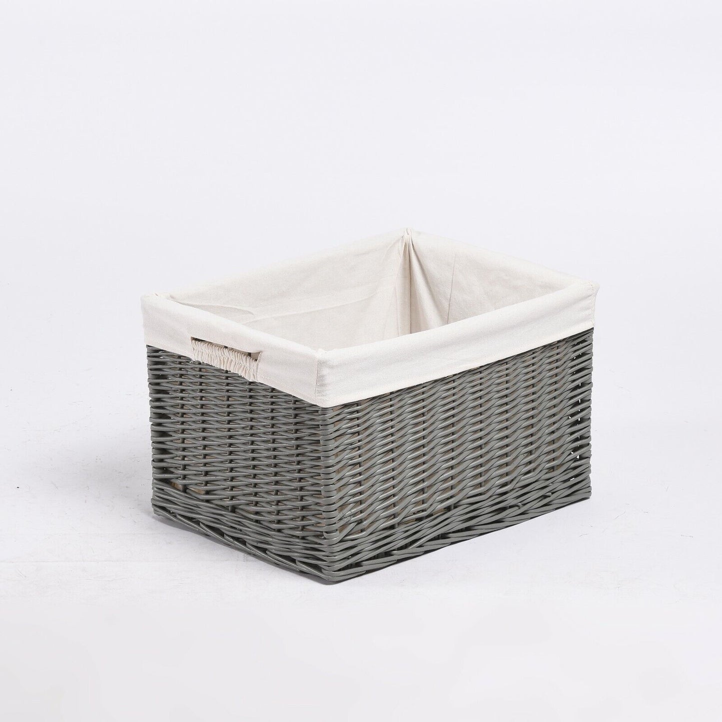 Grey Natural Wicker Storage Basket Toys Storage Wardrobe Organizer Nursery Room