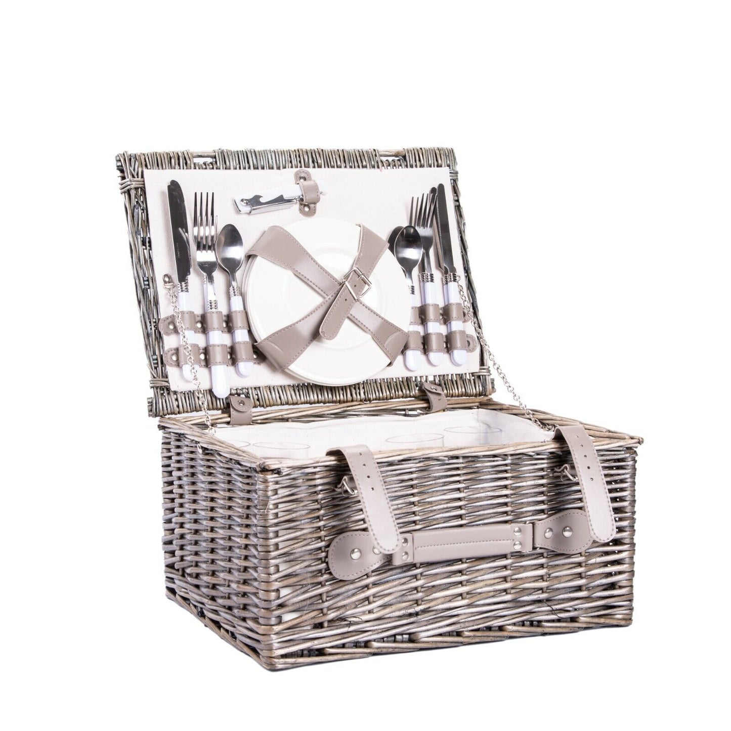 Premium Natural Wicker Fitted Picnic Hamper Picnic Basket Outdoor Picnic Set