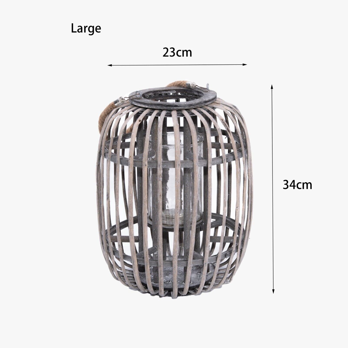 Wicker Lantern With Candle Holder Garden Lightning Table Light Rattan Lamp