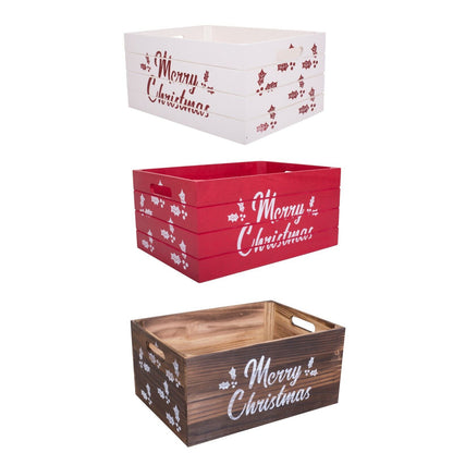 Christmas Edition Wooden Crates Retail Display Storage Box Gift Hamper Eve Box