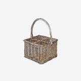 Wicker Wine Bottle Carrier Basket-4 Grids Gift Display Sauces Christmas Hampers