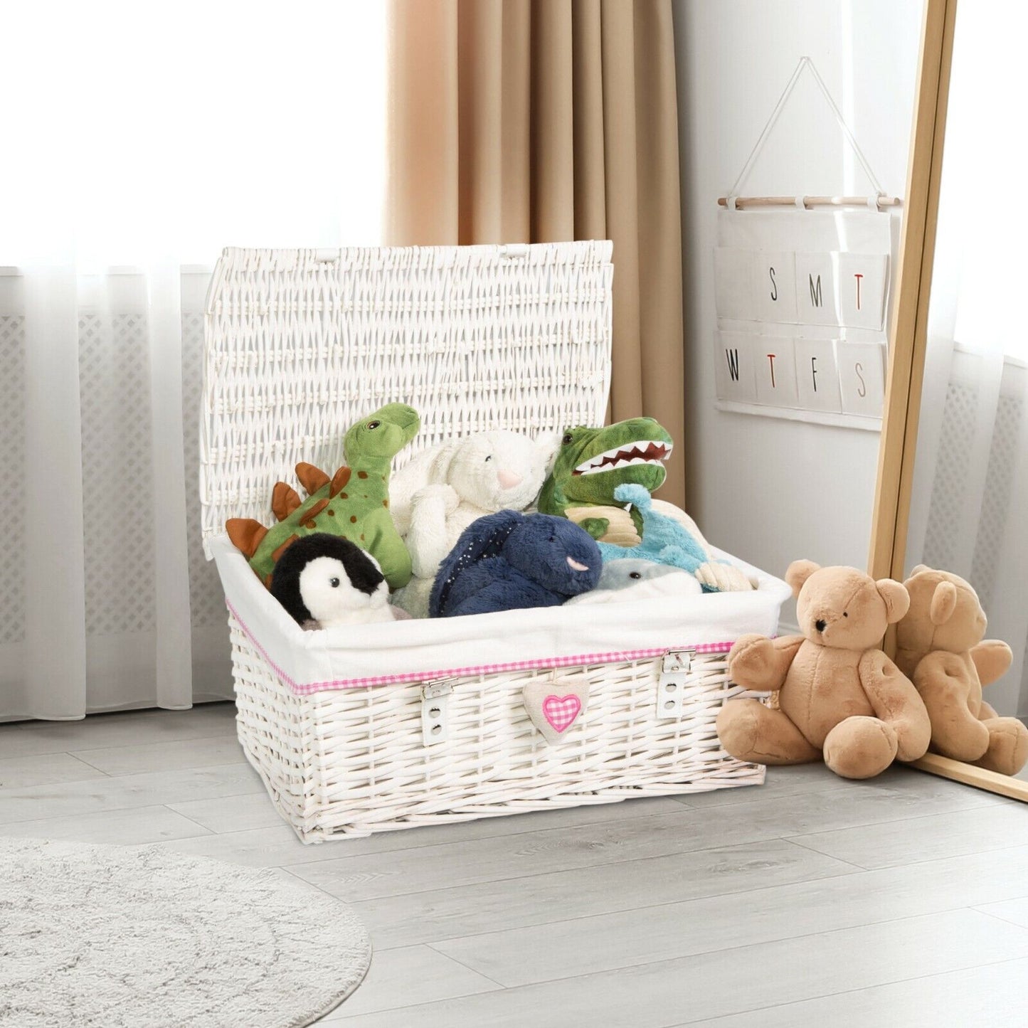 Wicker Storage Hamper With Lid With Liner Gift Hamper Wicker Basket Storage