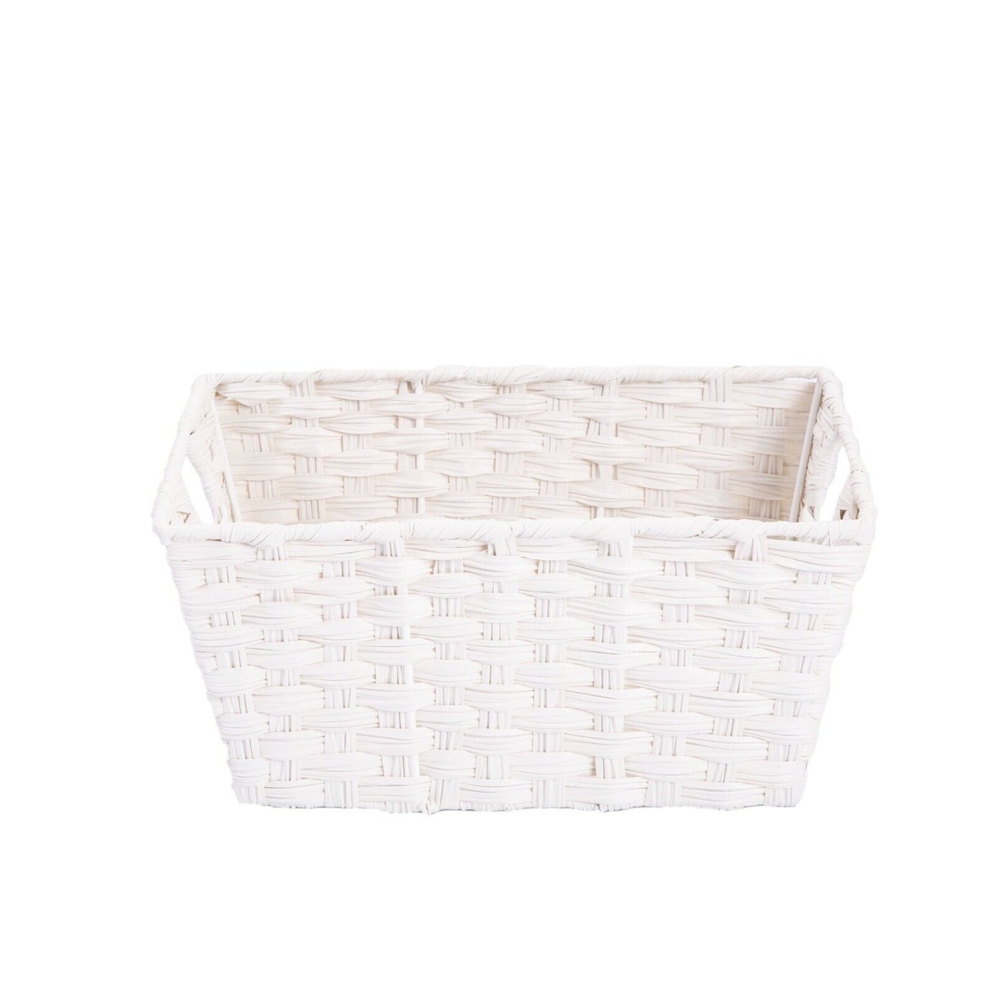 Faux Wicker Home Storage Basket with Liner Laundry Basket Toys Collection