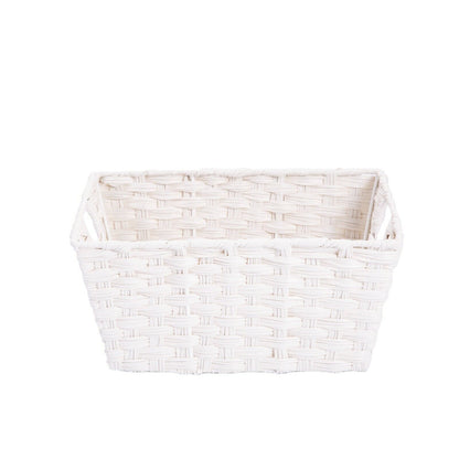 Faux Wicker Home Storage Basket with Liner Laundry Basket Toys Collection