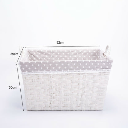 Faux Wicker Home Storage Basket with Liner Laundry Basket Toys Collection