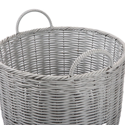 Open Storage Basket With Carry Handles Laundry Basket Blanket Basket Toy Storage