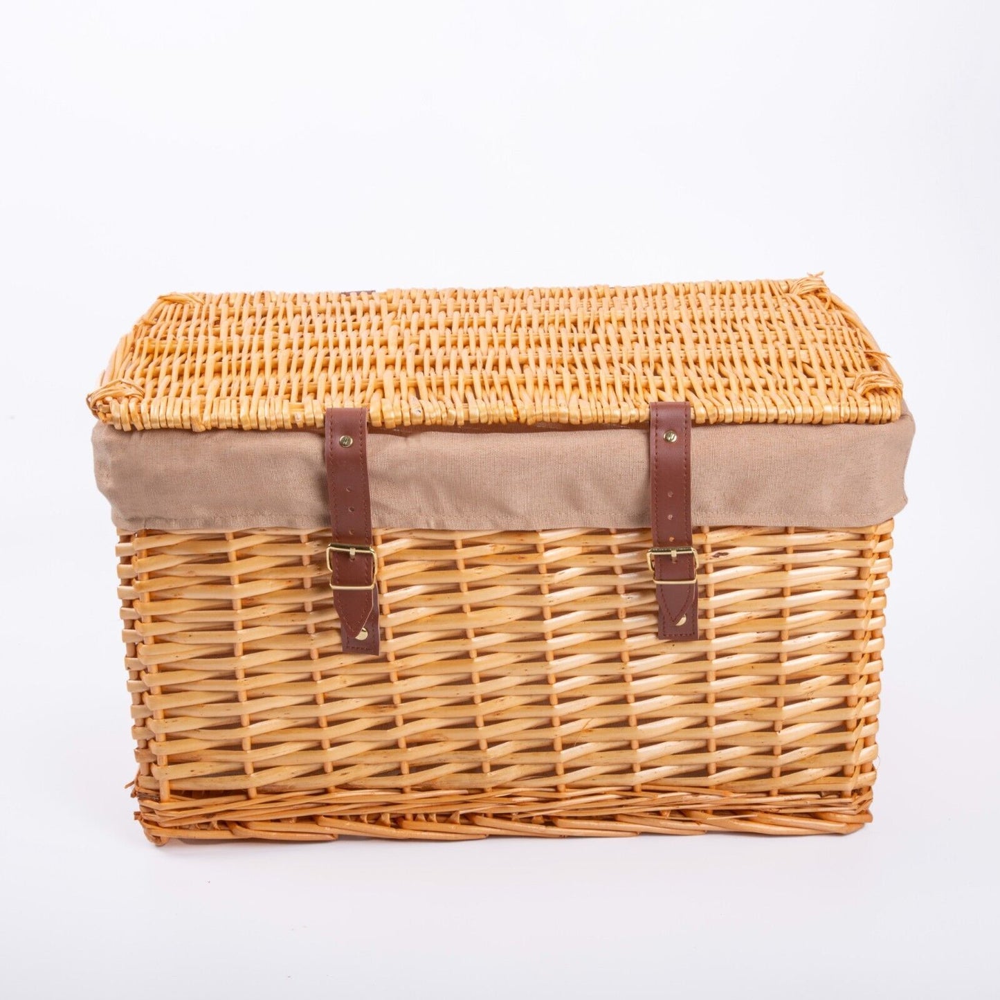 Luxury Wicker Trunk Wicker Storage Hamper With Lid With Liner Gift Hamper