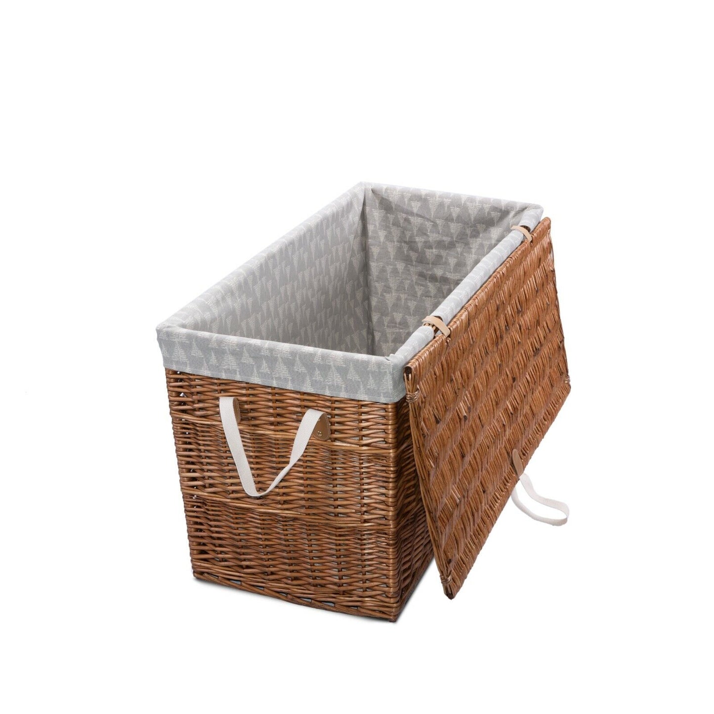 Natural Finish Wicker Trunk Baby Nursery Toys Blanket Storage Chest Basket Box