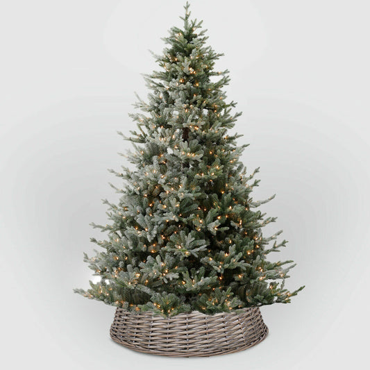 Wicker Christmas Tree Skirt Xmas Stand Cover Xmas Decoration Wicker Basket Decor