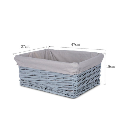 Grey Painted Three Sizes Available Wicker Storage Basket Shelf Organization Gift