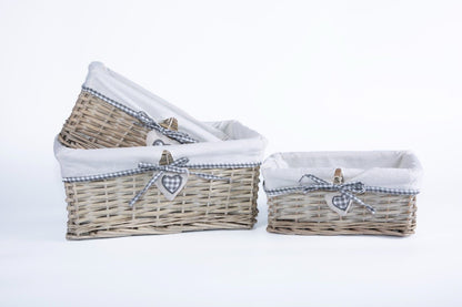 Natural Wicker Storage Gift Hamper Shelf Basket with Lining Gift Hampers Storage