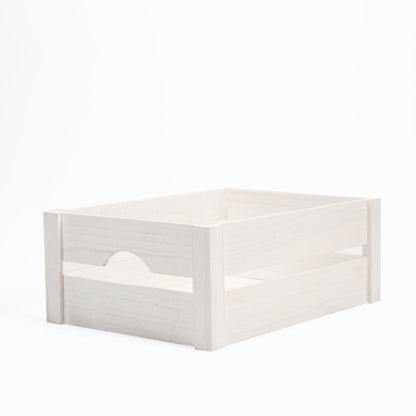 Pure White Wooden Apple Crate Retail Display Shelf Storage Box Gift Hamper