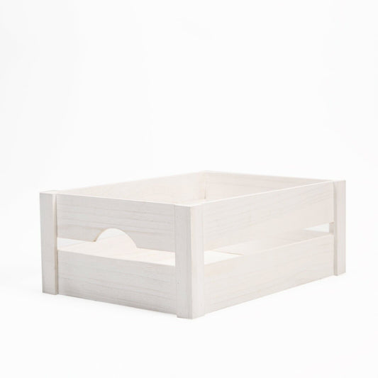 Pure White Wooden Apple Crate Retail Display Shelf Storage Box Gift Hamper