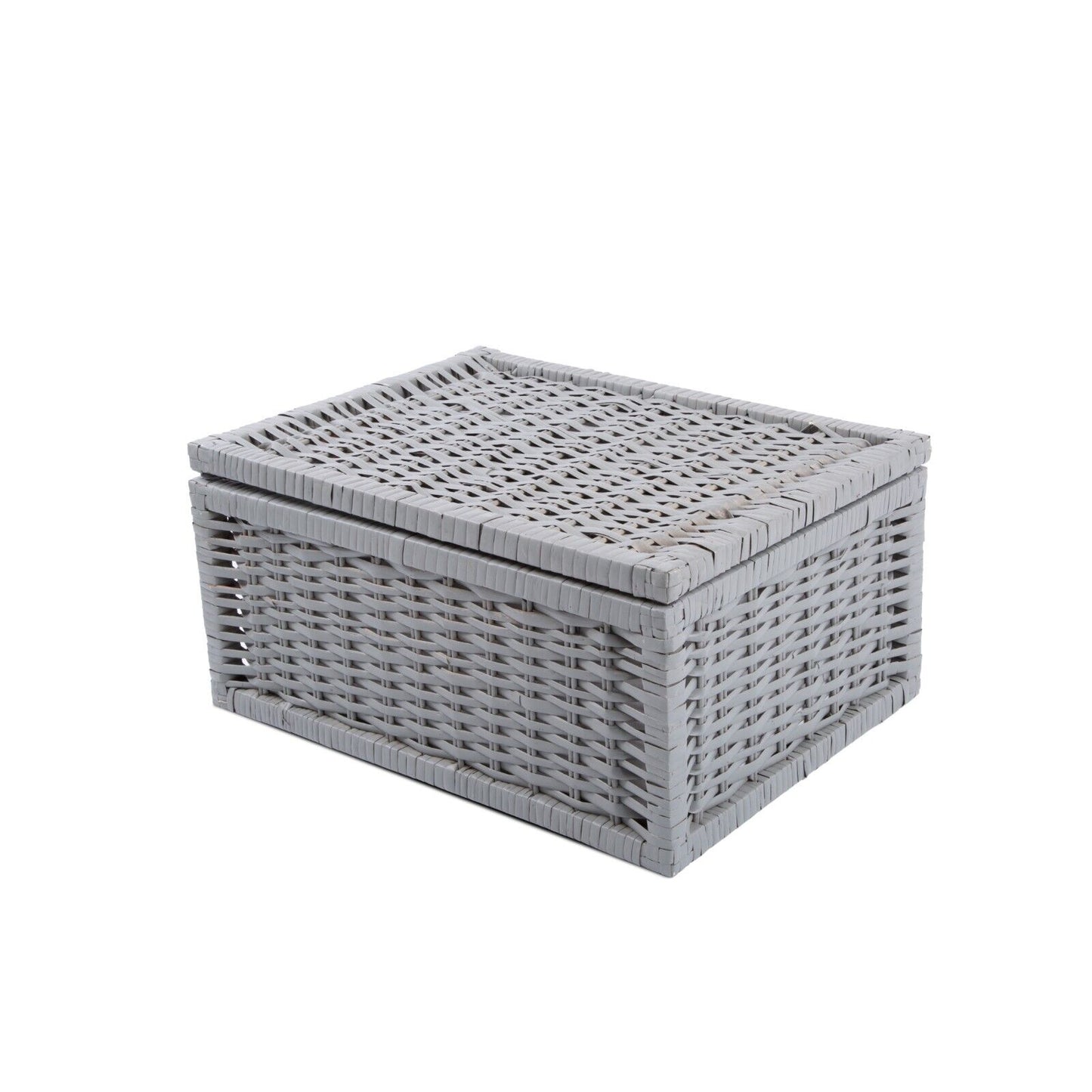 Grey Natural Wicker Basket Bathroom Storage Hamper With Liner