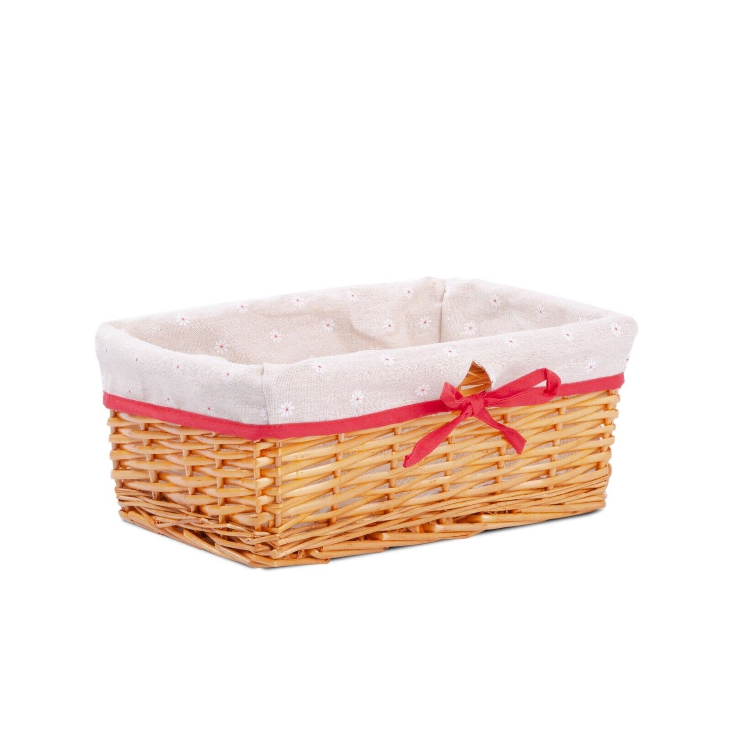 Red Lined Honey Wicker Trays Retail Display Hampers