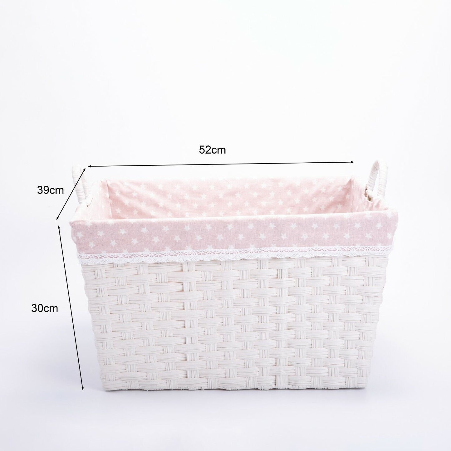 Faux Wicker Home Storage Basket with Liner Laundry Basket Toys Collection