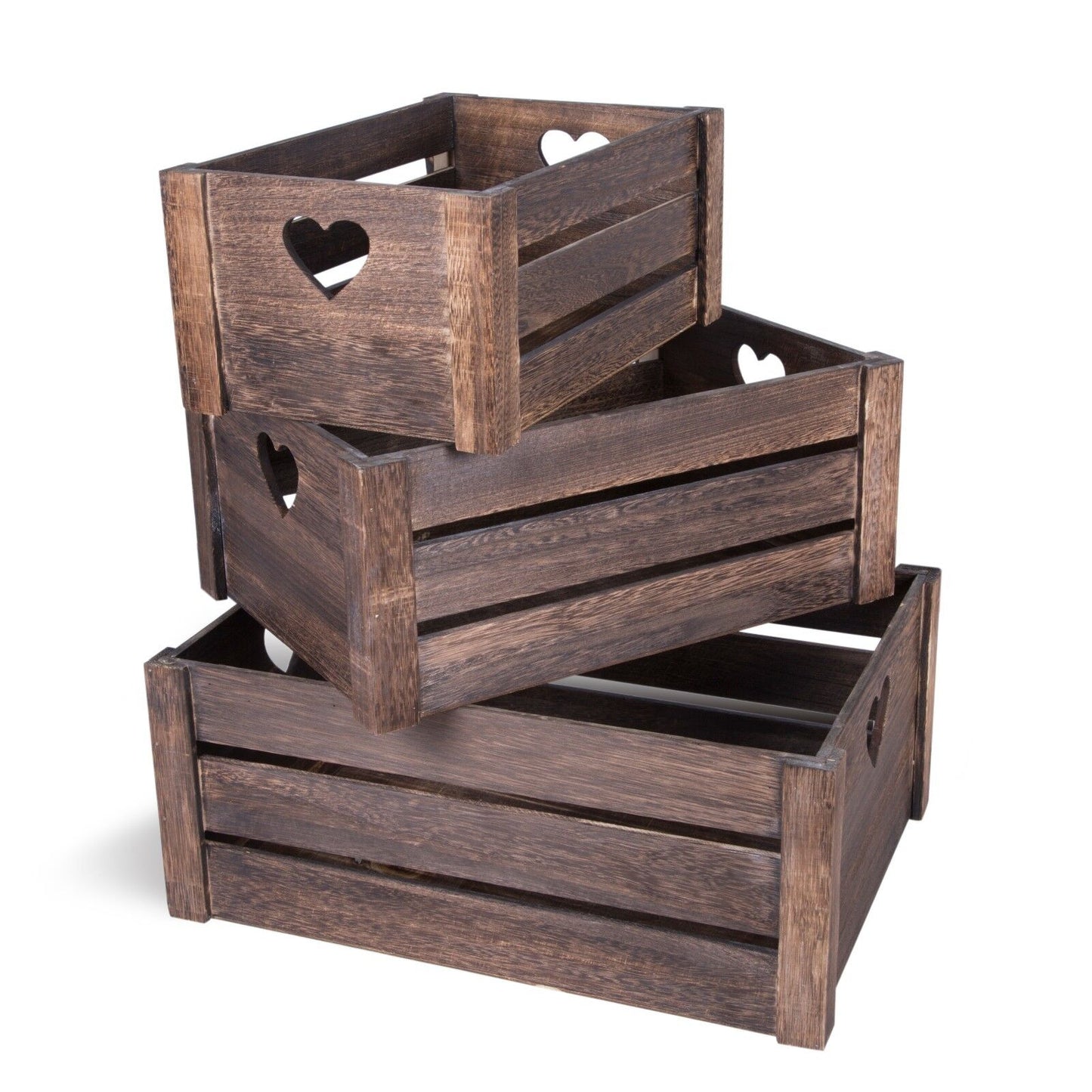 Lovely Brown Wooden Crates Storage Rack Shelves Christmas Eve Gift Hamper Box