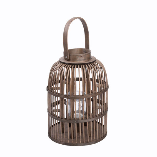 Wicker Lantern With Candle Holder Garden Lightning Table Light Rattan Lamp