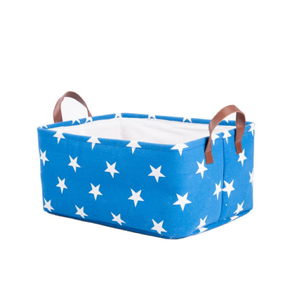 Star Pattern Fabric Laundry Hamper Laundry Bag Storage Box Wardrobe Organizer