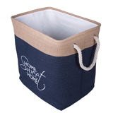 Denim & Linen Laundry Basket  Bag Kids Baby Toys Collection Bathroom Storage