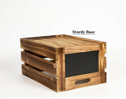 Natural WoodenCrate With Blackboard Retail  Dec Display Storage Box Gift Hamper