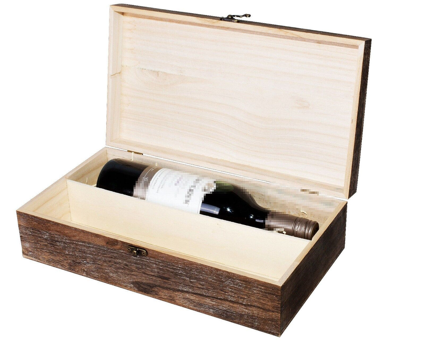 Wooden Wine Box Bottle Holder Wine Gift Package Metal Clasp