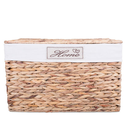 Water Hyacinth Honey Wicker Trunk Nursery Toy Blanket Storage Chest Basket Box