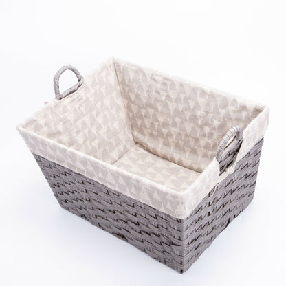 Faux Wicker Home Storage Basket with Liner Laundry Basket Toys Collection