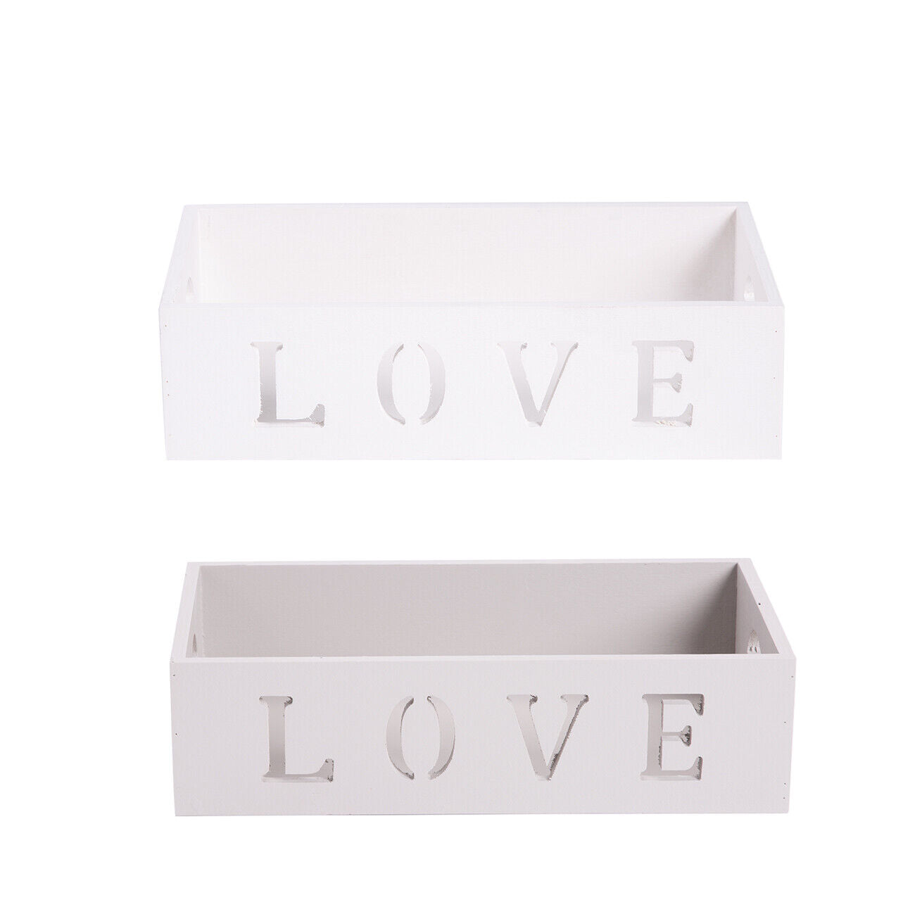 Pack of 3 LOVE Featured Wooden Crate Wooden Tray Storage Box Cabinet Organizer