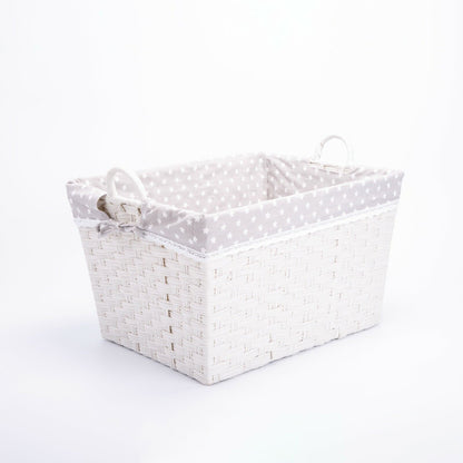 Faux Wicker Home Storage Basket with Liner Laundry Basket Toys Collection