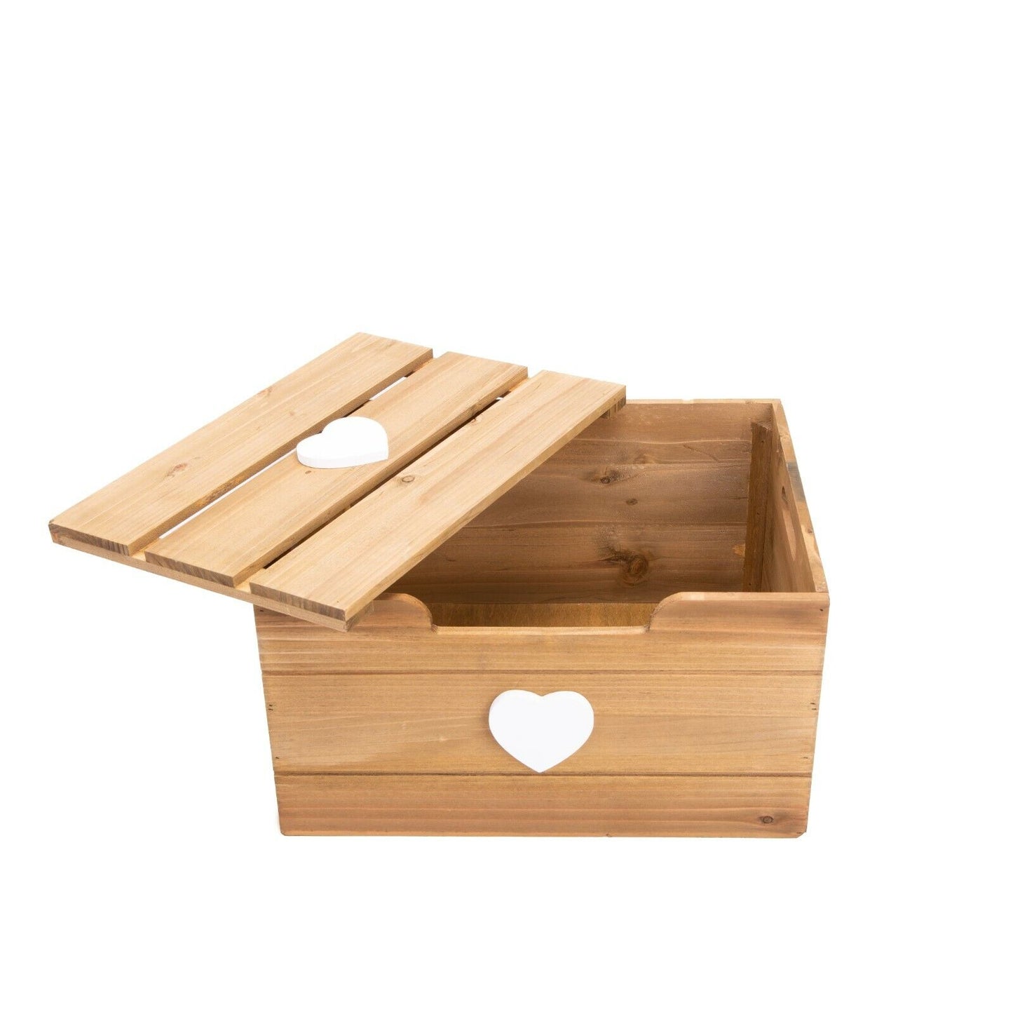 Heart Featured Premium Quality Wooden Box With Lid Xmas Gift Hampers Toys