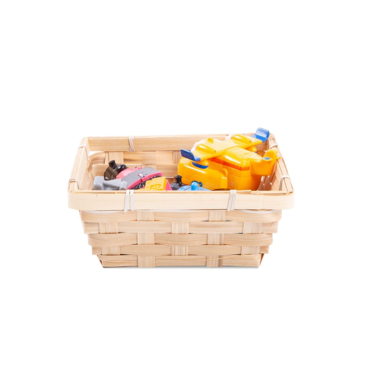 Square Bamboo Bread Basket Food Storage Wicker Christmas Hamper Retail Display