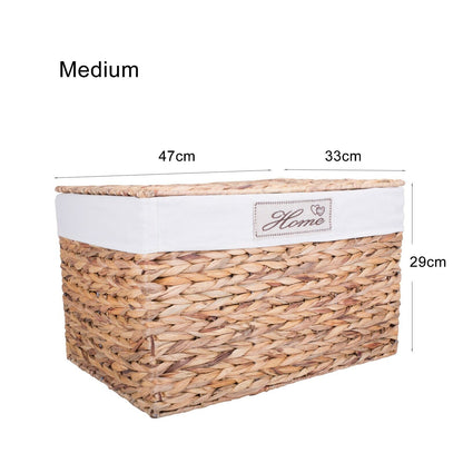 Water Hyacinth Honey Wicker Trunk Nursery Toy Blanket Storage Chest Basket Box