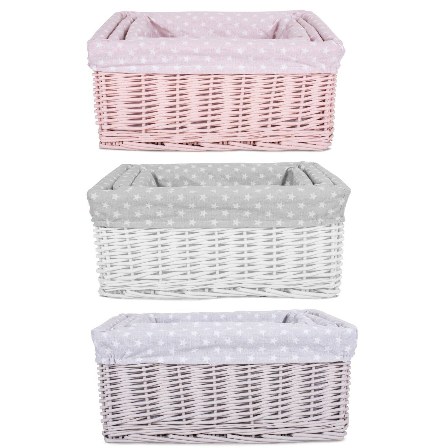 Colorful Painted Nursery Baby Room Wicker Storage Basket New Born Gift Hamper