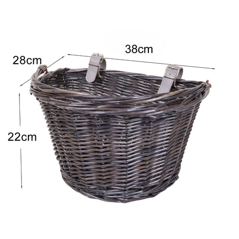 Wicker bike basket with outlet handle