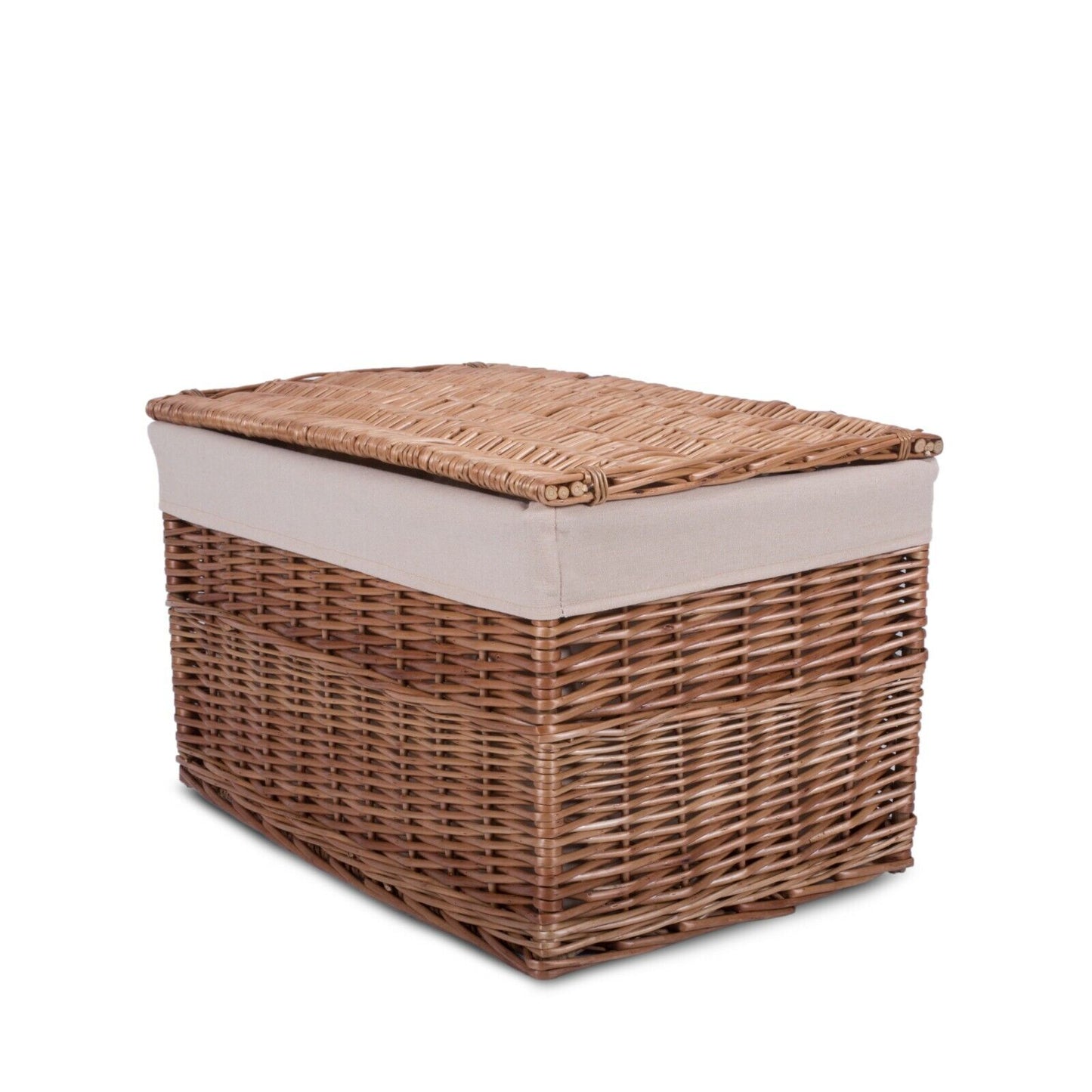 Natural Finish Wicker Trunk Baby Nursery Toys Blanket Storage Chest Basket Box