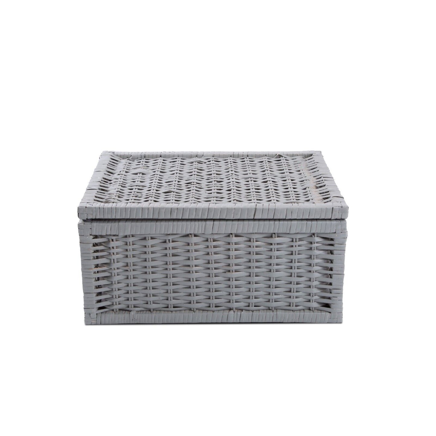 Grey Natural Wicker Basket Bathroom Storage Hamper With Liner