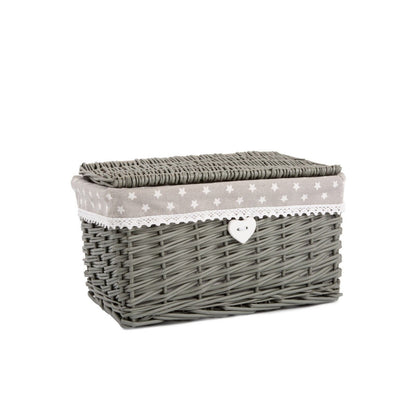 Grey Paint Collection Home Bathroom Storage Wicker Basket Trunk Gift Hampers