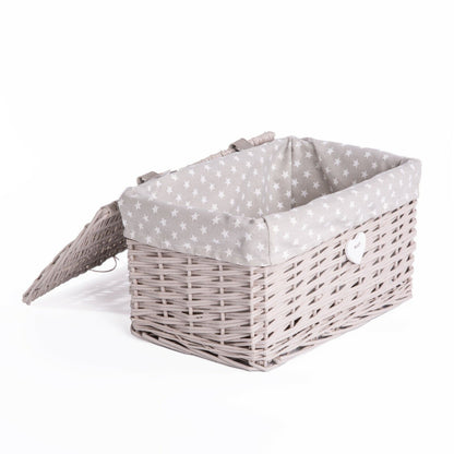 Light Grey Paint Range Home Bathroom Storage Wicker Basket Trunk Gift Hamper