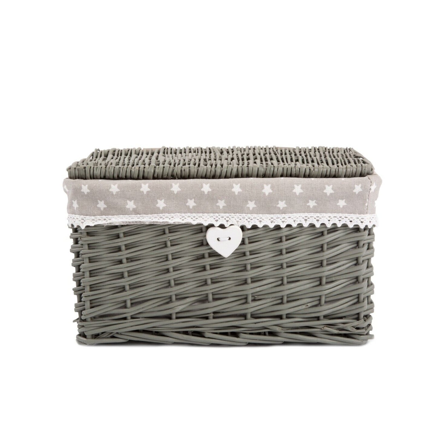 Grey Paint Collection Home Bathroom Storage Wicker Basket Trunk Gift Hampers