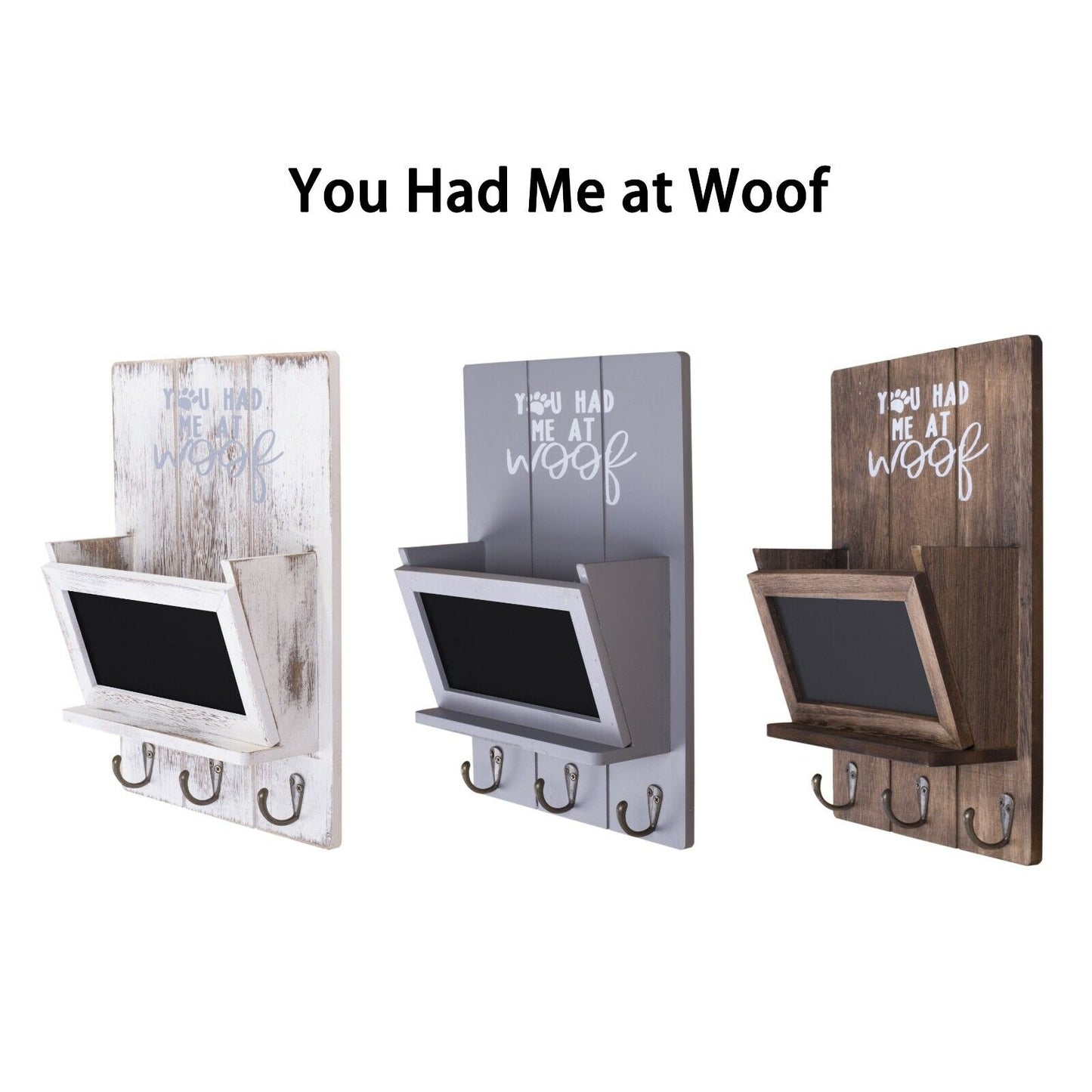 You Had me at Woof Wall Hook Dog Leash Key Holder Mail Organizer Home Decor