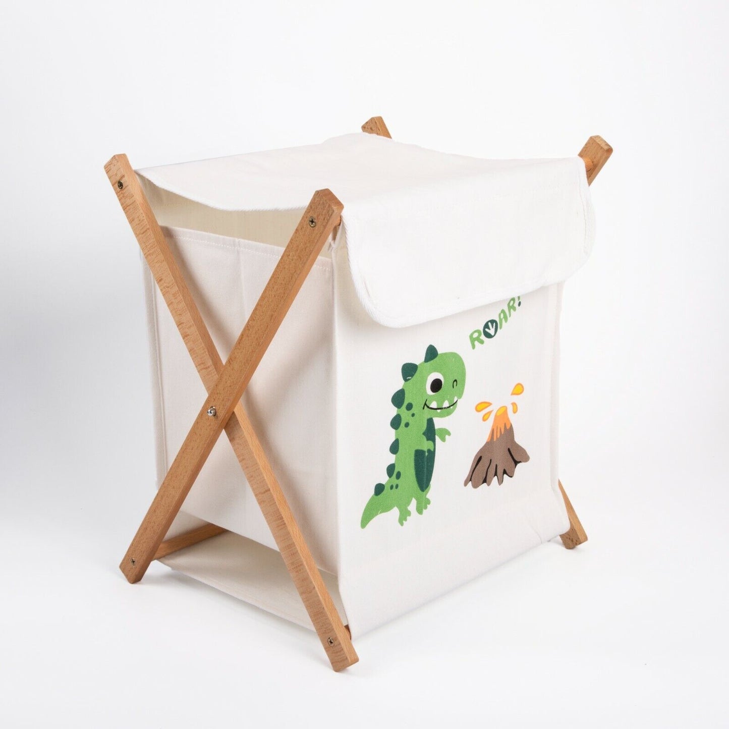 Collapsible Kid Laundry Bag Storage Hamper Toy Basket Foldover Lid With Framex2