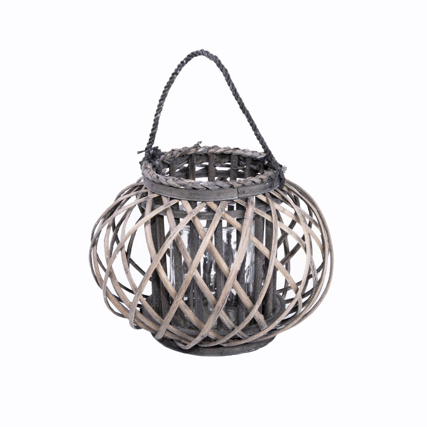 Wicker Lantern With Candle Holder Garden Lightning Table Light Rattan Lamp