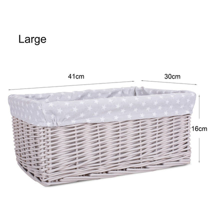 Colorful Painted Nursery Baby Room Wicker Storage Basket New Born Gift Hamper