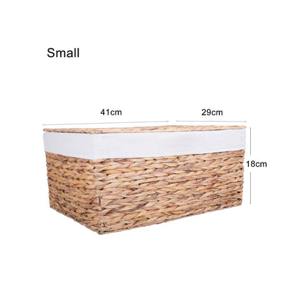 Water Hyacinth Honey Wicker Trunk Nursery Toy Blanket Storage Chest Basket Box