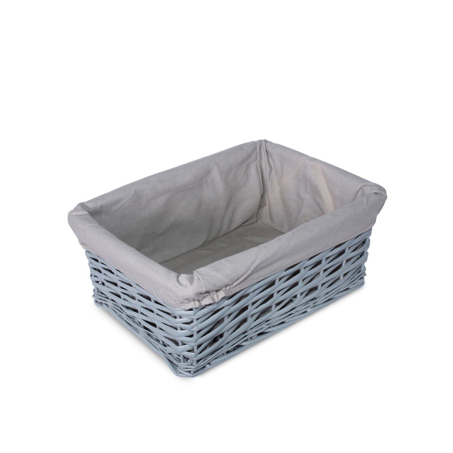 Grey Painted Three Sizes Available Wicker Storage Basket Shelf Organization Gift