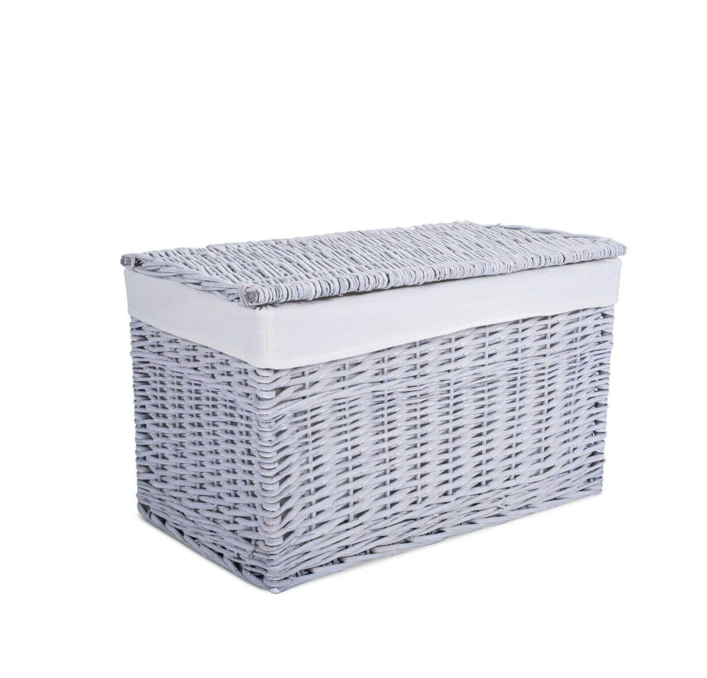 Full Wicker Trunk Baby Nursery Toys Blanket Storage Chest Laundry Basket Box