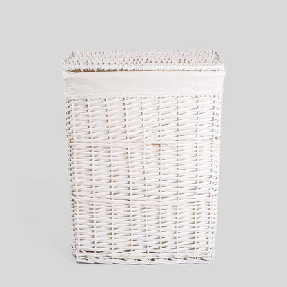 BH 80L Laundry Wicker Basket With Liner With Lid Bathroom Storage